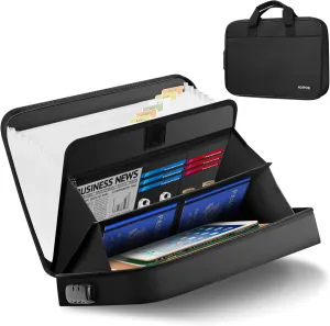 Noiposi Fireproof Document Bag with Lock, Waterproof and Fireproof Bag with 13 Pocket Accordion File Organizer, Safe Storage Case Holder for Important Documents, Files, Money and Passport