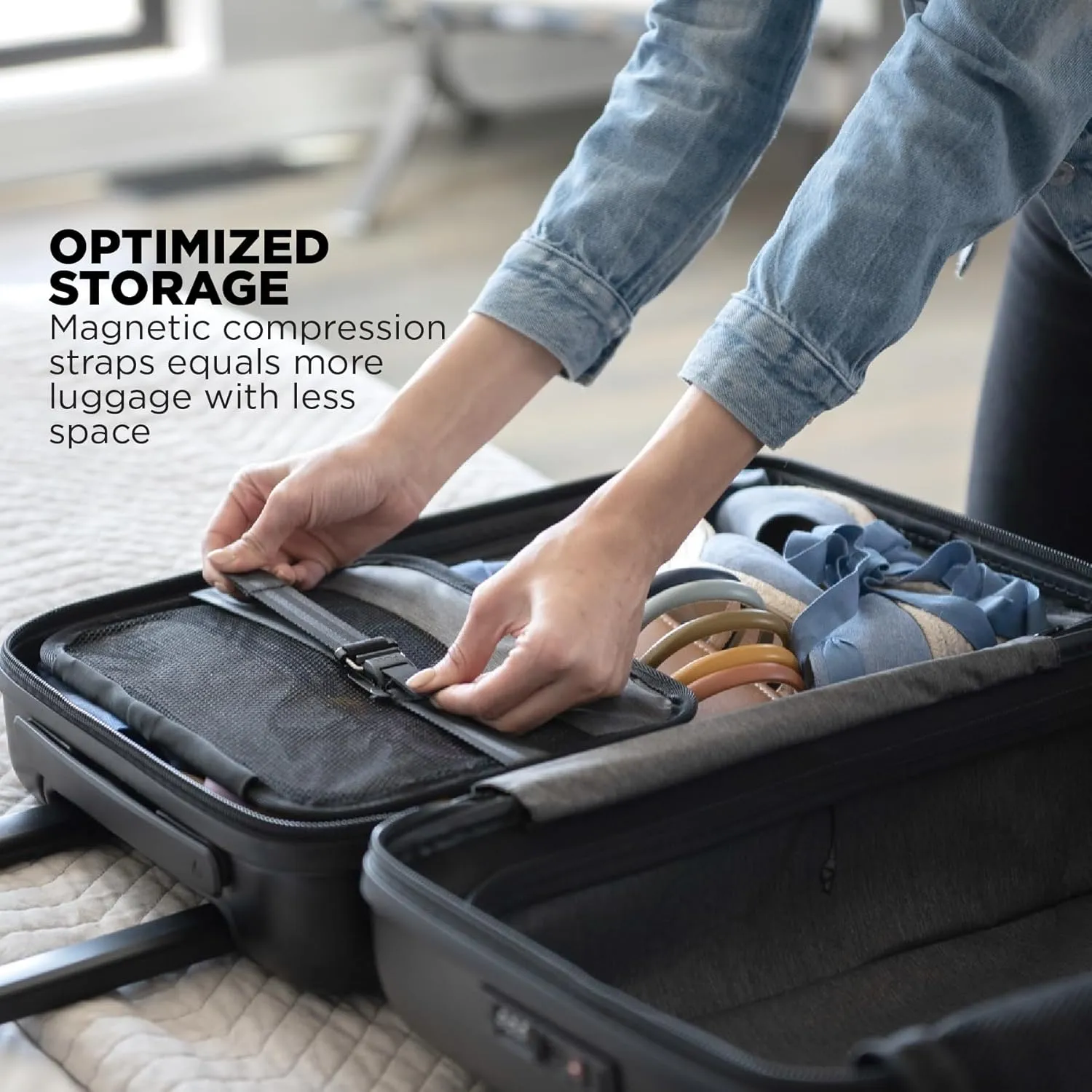 NOMATIC Carry-On Classic Luggage Perfect for 3-5 Day Trips, Hard Case Luggage for Men and Women