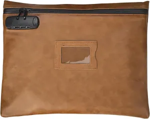 Notary Bag with Lock Money Bag with Lock, Black Locking Bag Locking Money Bag Document Bag for Notary Stamps Notary Supplies (Brown)