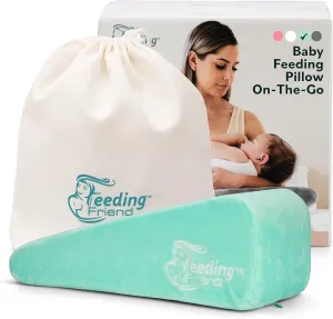 Nursing Pillow for Breastfeeding & Baby Bottle Feeder, Baby Head Support, Compact & Portable, Reduce Baby Reflux, Adjustable Support, Baby Travel Pillow, Infant Wedge Pillow, Mint
