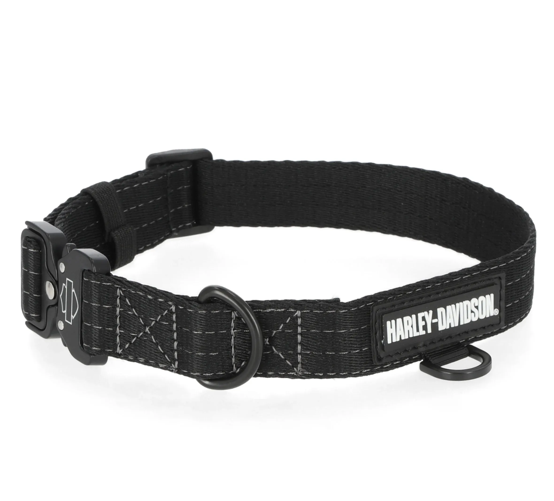 NYLON H-D LOGO DOG COLLAR BLACK