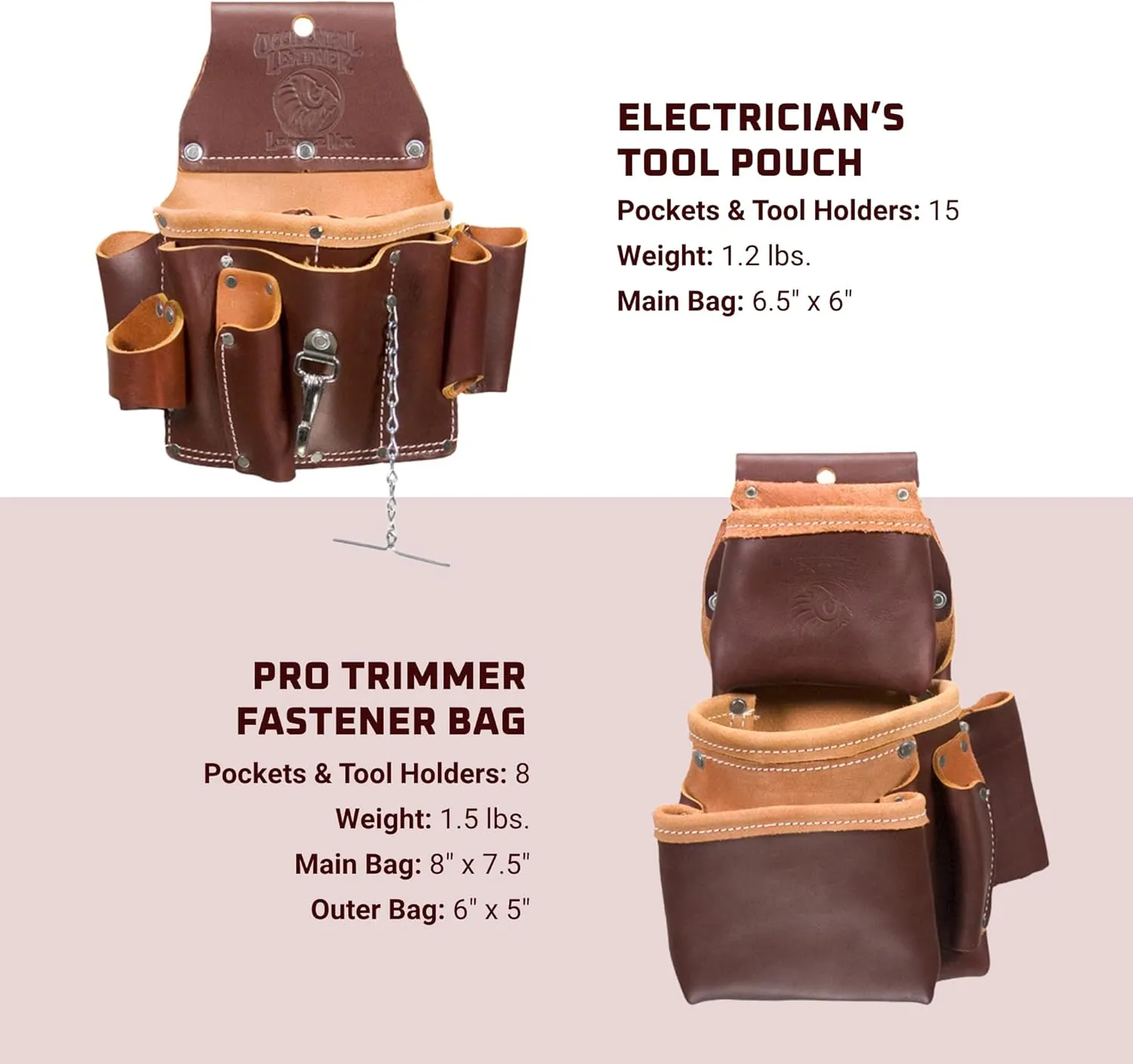 Occidental Leather Pro Electrician Set - Medium - 23 Pockets & Tool Holders - Premium Top-Grain Leather - Made in USA