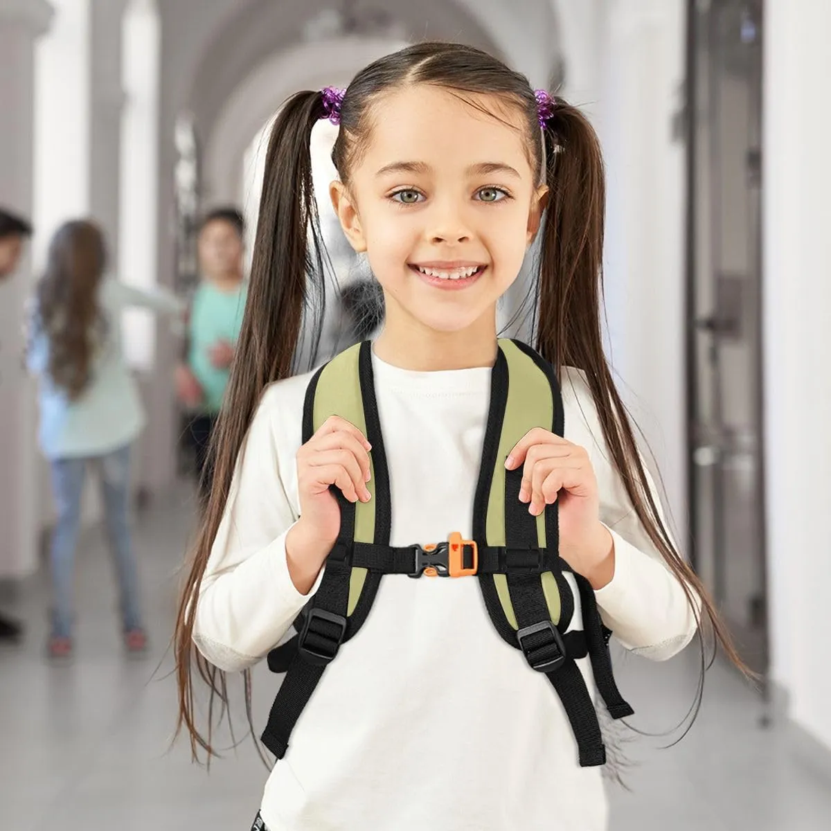ODAWA Custom Name Toddlers Backpack, Personalized Dark Khaki Preschool Backpack with Name Tag Boys Girls Daycare Bag
