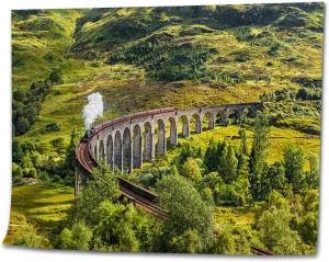 OEPWQIWEPZ Glenfinnan Railway Viaduct Scotland a Train DIY Digital Oil Painting Set Acrylic Oil Painting Arts Craft Paint by Number Kits for Adult Kids Beginner Children Wall Decor