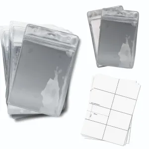 OfficeGear ID Badge Holder [50 Pack] Vertical Hanging Size A7 (3x4 inch 74x105mm) Plus Printable Inserts - Ziplock Vertical Holder for ID Cards, Licences, Delegate, Exhibitor, Visitor Badge