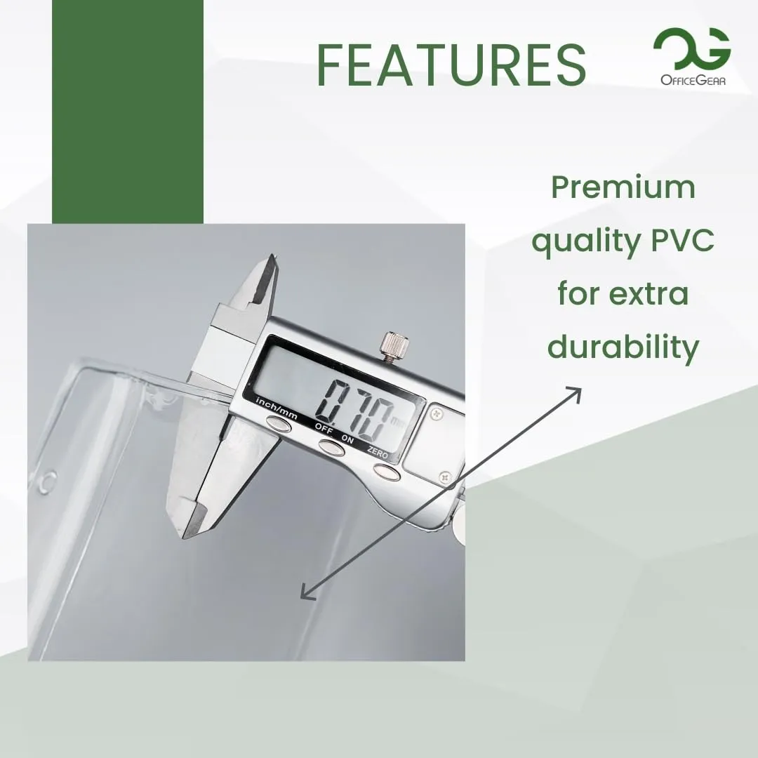 OfficeGear ID Badge Holder [50 Pack] Vertical Hanging Size A7 (3x4 inch 74x105mm) Plus Printable Inserts - Ziplock Vertical Holder for ID Cards, Licences, Delegate, Exhibitor, Visitor Badge