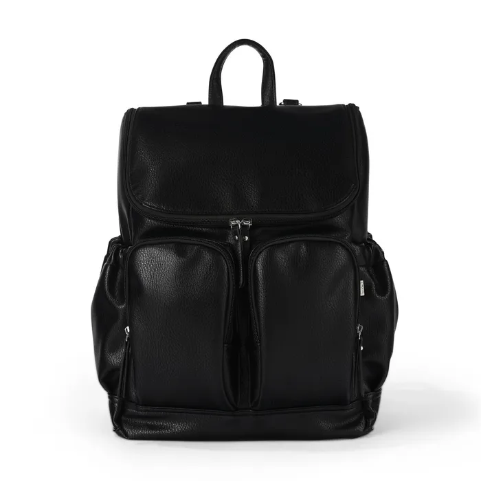OiOi Signature Nappy Backpack Black Vegan Leather Best Seller Mothers Day