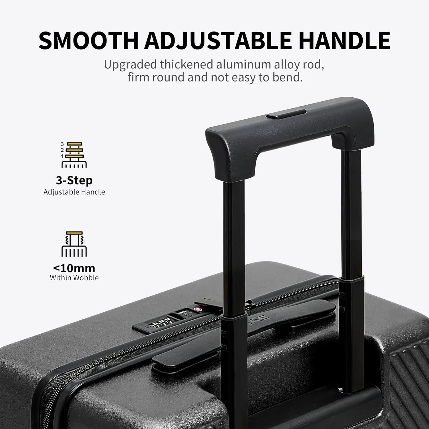 OIWAS 20 Inch Carry On Luggage, DIY Luggage with Spinner Wheels, Polycarbonate Lightweight Carry-on Suitcases with TSA Lock, Rolling Carry on Luggage Airline Approved, Black