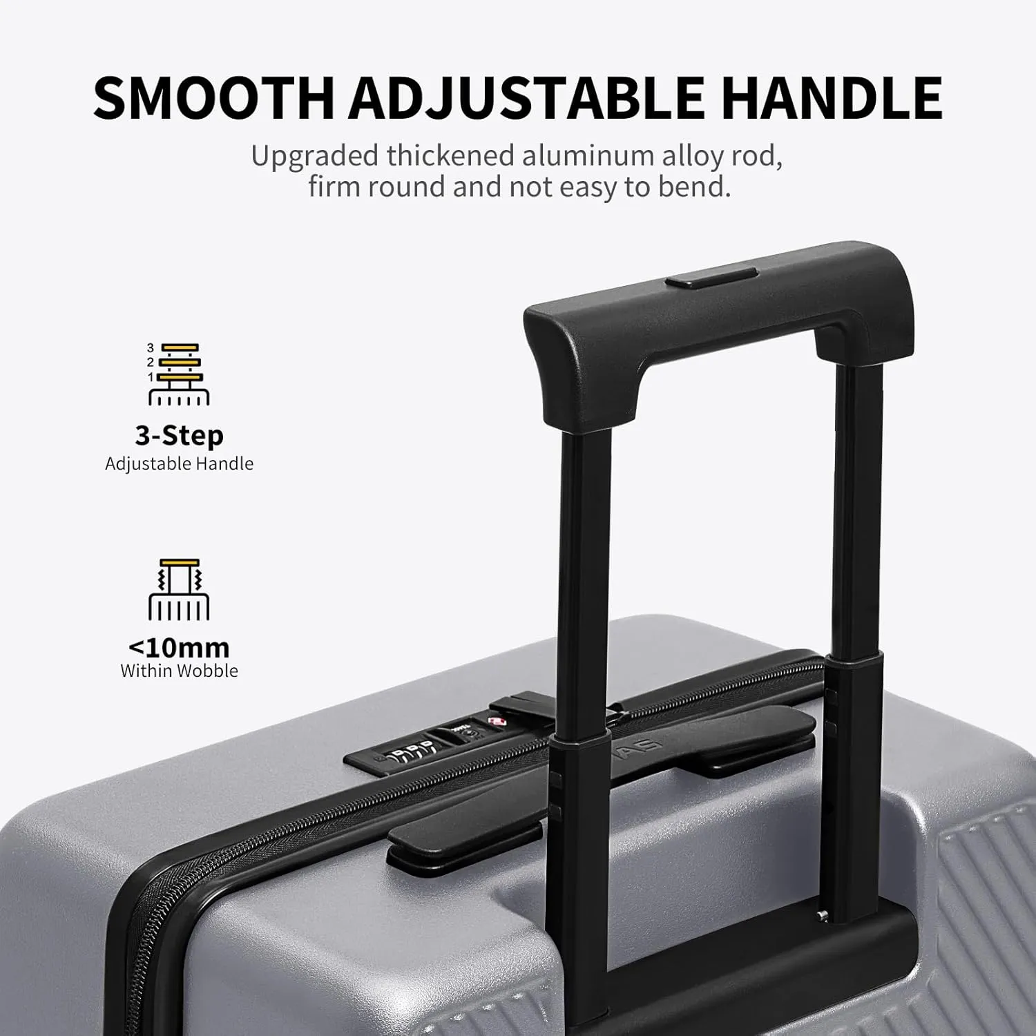 OIWAS 20 Inch Carry On Luggage, DIY Luggage with Spinner Wheels, Polycarbonate Lightweight Carry-on Suitcases with TSA Lock, Rolling Carry on Luggage Airline Approved, Grey