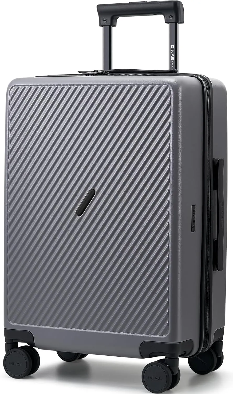 OIWAS 20 Inch Carry On Luggage, DIY Luggage with Spinner Wheels, Polycarbonate Lightweight Carry-on Suitcases with TSA Lock, Rolling Carry on Luggage Airline Approved, Grey