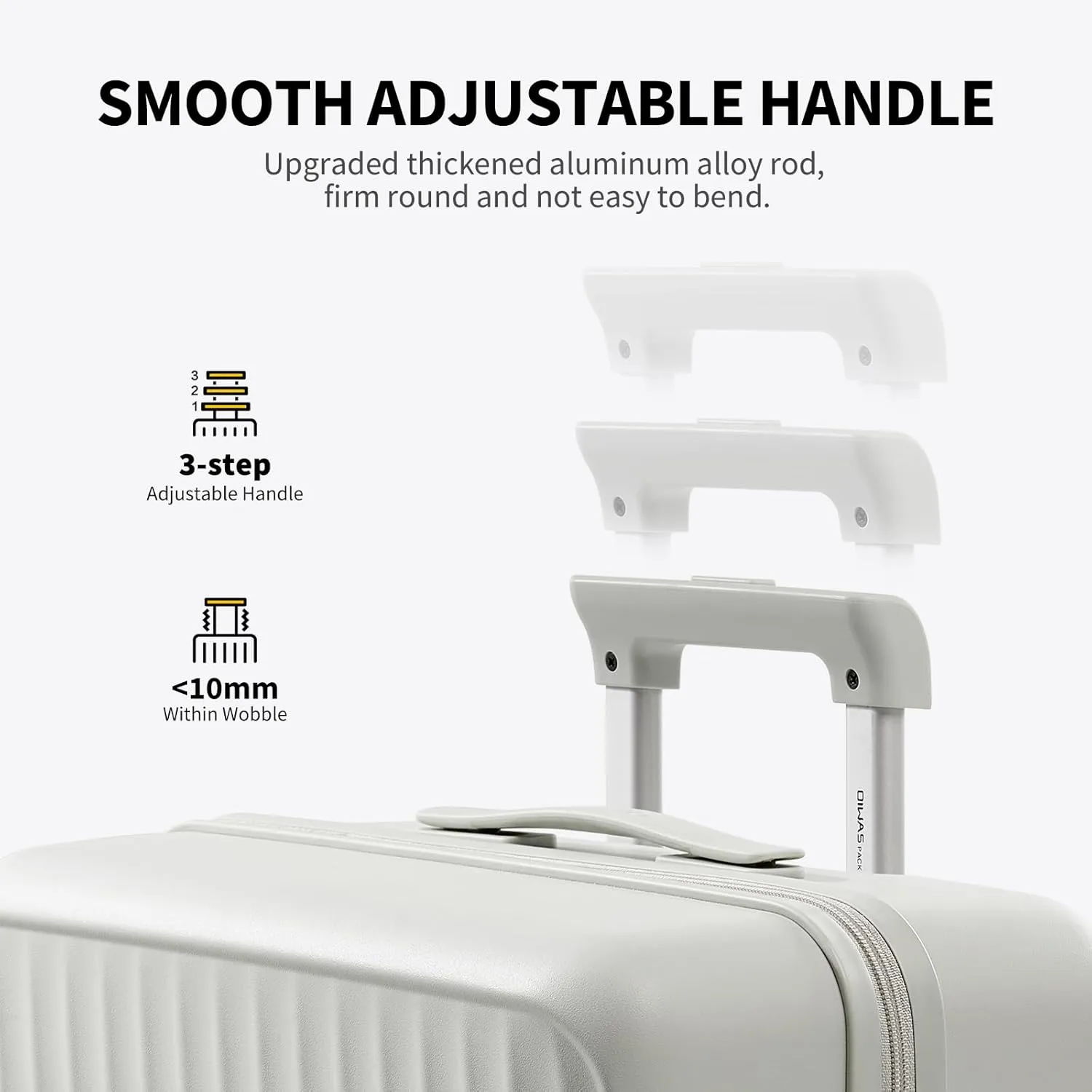 OIWAS 24 Inch Luggage, Hard Shell Suitcases with Wheels, TSA Lock and Waterproof Compartment, Lightweight Medium Suitcase with Smooth Zippers, Checked Luggage for 3-5 Day Trip, White