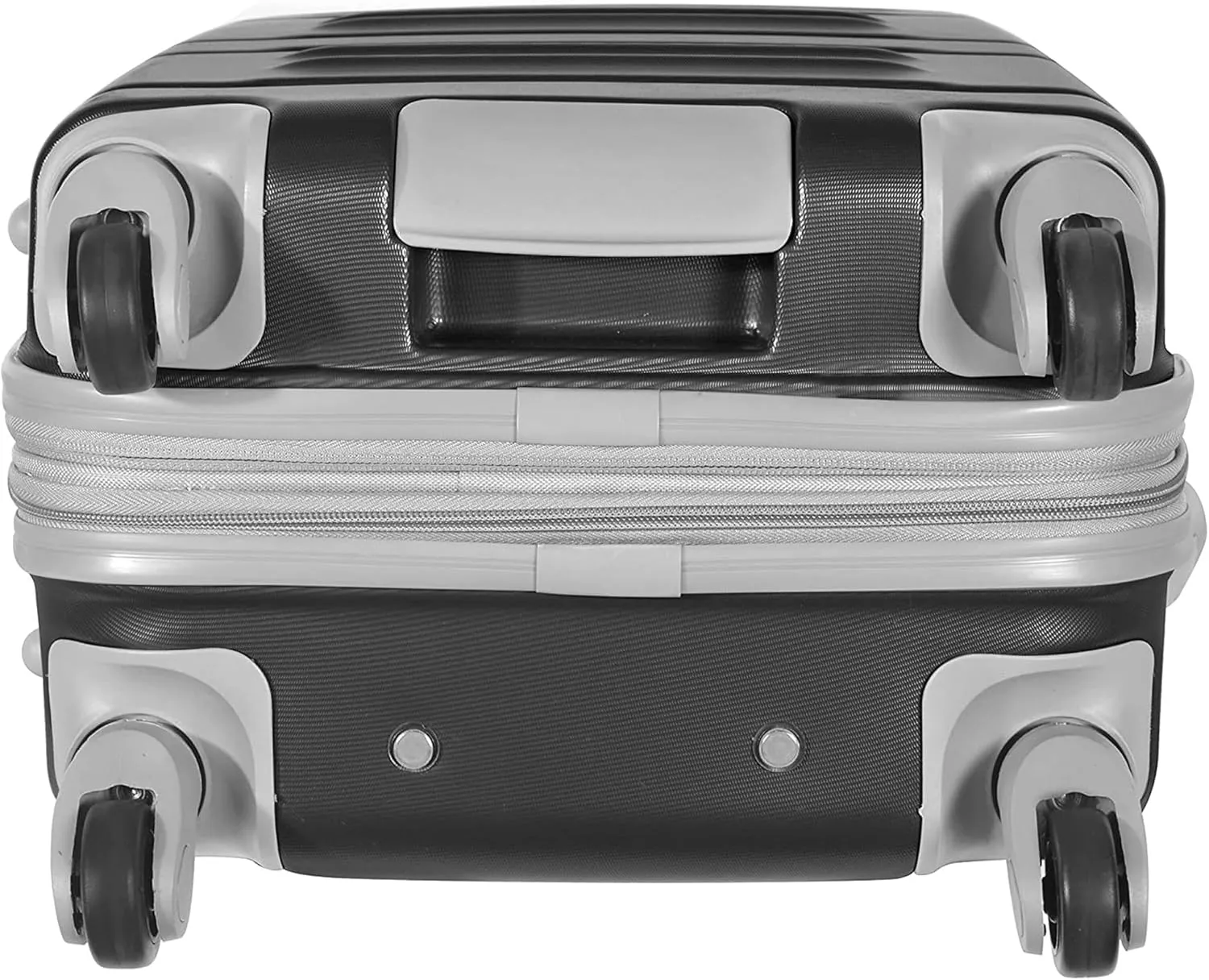 Olympia U.S.A. Denmark 22" Carry-On Suitcase - Lightweight Hardside Luggage, Expandable 30%, 8 Jumbo Spinner Wheels, Utility Hook & Hidden Laptop Compartment (Black)