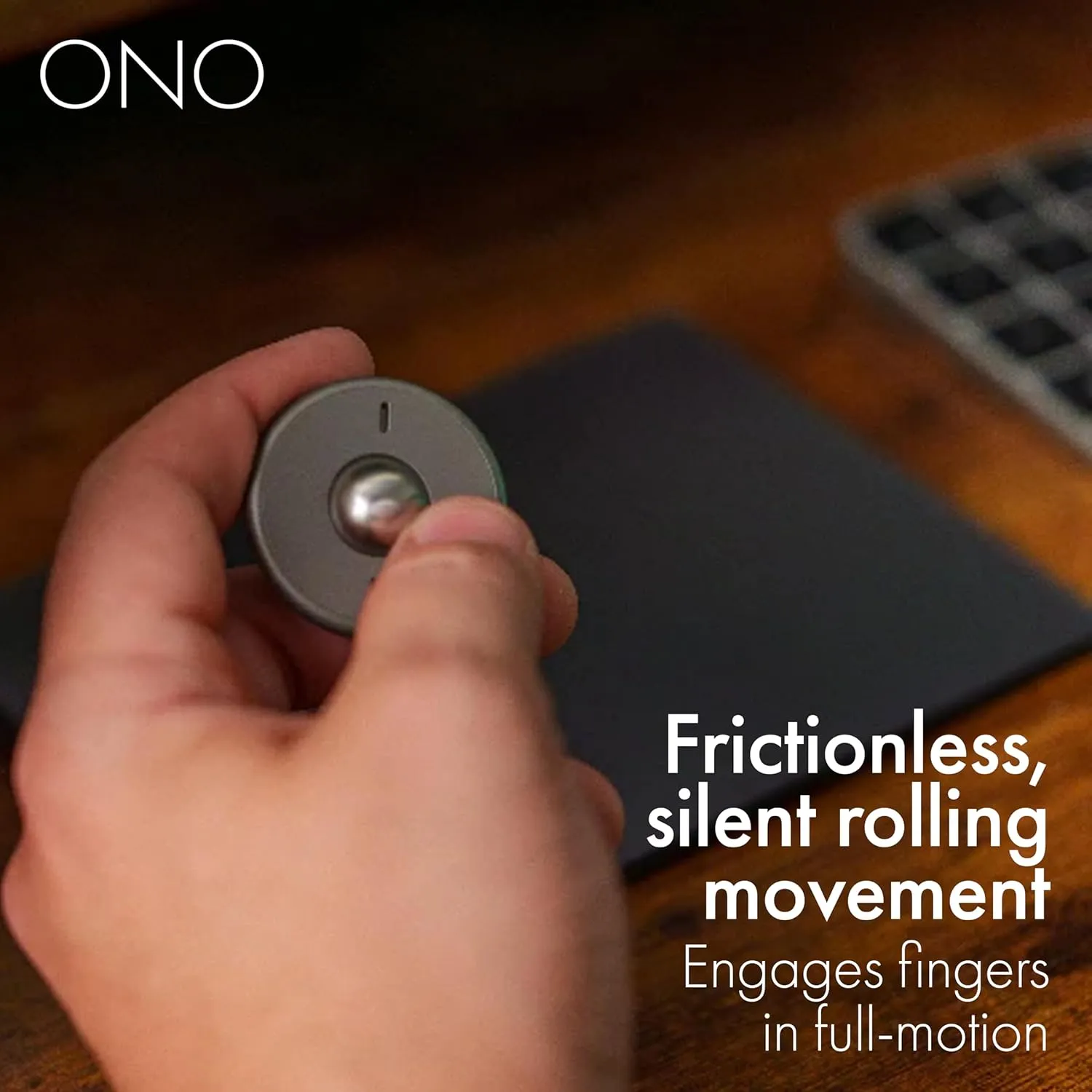 ONO Scroller- Handheld Fidget Toy for Adults | Help Relieve Stress, Anxiety, Tension | Promotes Focus, Clarity | Compact, Portable Design (Natural - Titanium)
