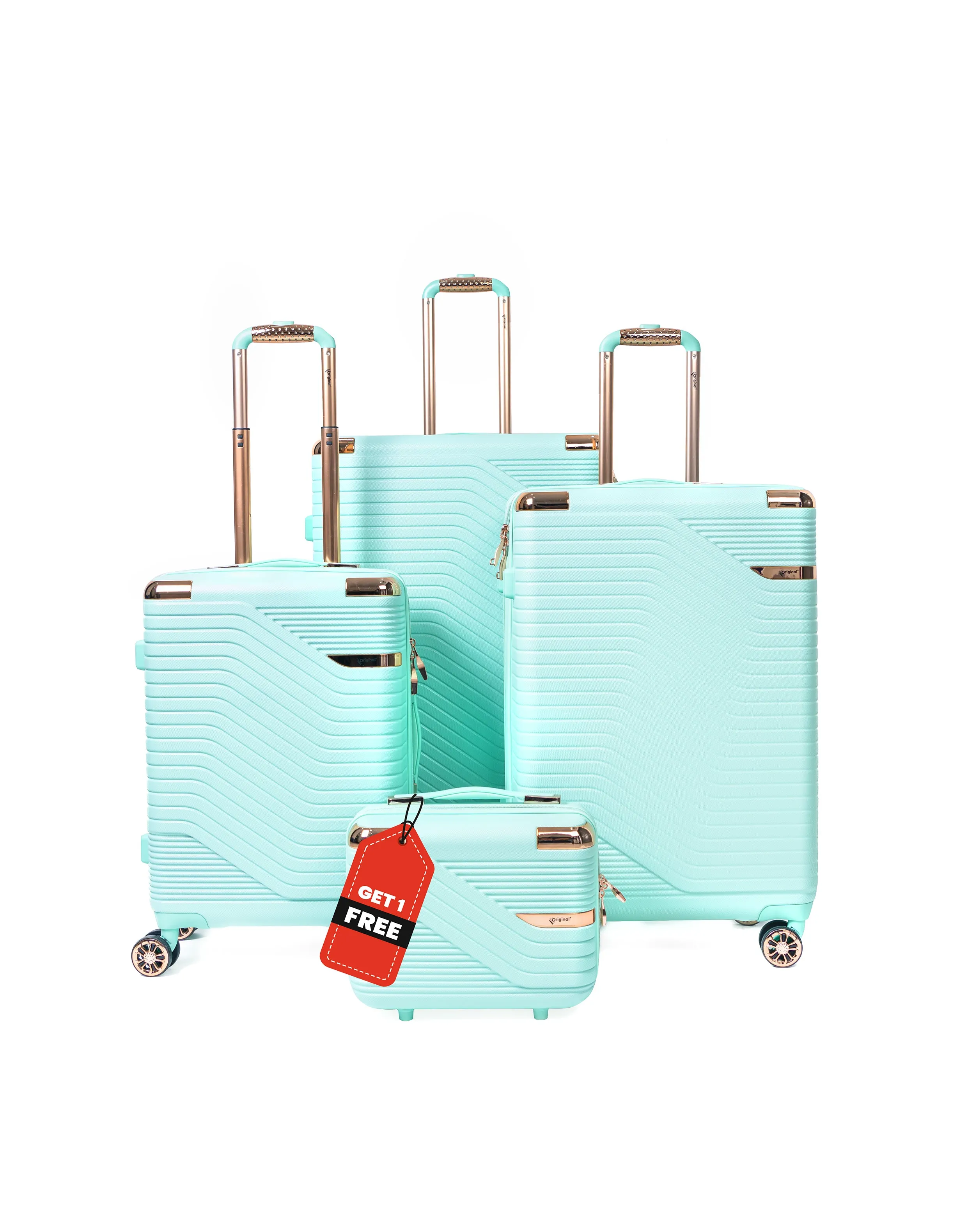 Original®-Trolley Bag 3Pc Luggage Set 20"/24"/28" with 14" Beauty Case free (Zig Zag Style)