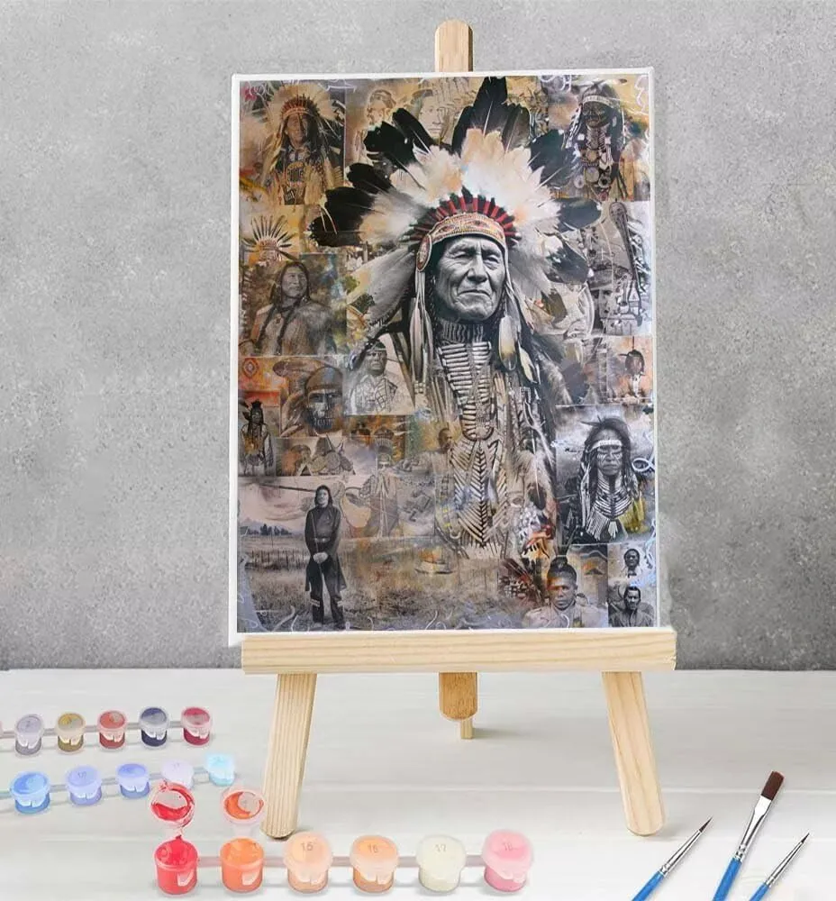 Paint by Numbers for Adults Man Paint by Numbers Kit on Canvas for Beginners Number Painting Set Craft Supplies 3 Paintbrushes and Acrylic Paint Yellow12x16 inch Model YEYUMEOZ5-T