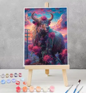 Paint by Numbers Kit for Adults Beginner Animal Paint-by-Number Kits Adult Paint by Number Kits on Canvas Ox DIY Oil Painting for Adults Acrylic Simple for Home Wall Decor 16 x 20 inch Model J-6
