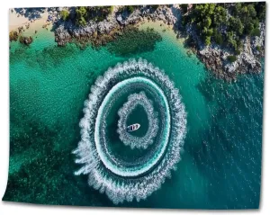 Paint by Numbers Kit for Adults Beginner Zoom out amazing aerial view man driving personal watercraft ocean DIY Painting by Numbers on Canvas Acrylic Oil Painting for Home Decor Gifts 16"x20"