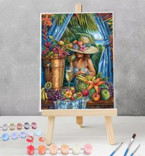 Paint by Numbers Kit for Adults Beginners Woman Paintings Acrylic Easy Paint by Number Fruit Watercolor Adults' Paint-by-Number Kits on Canvas 16 x 20 inch Model YEYUMEOZ1-7
