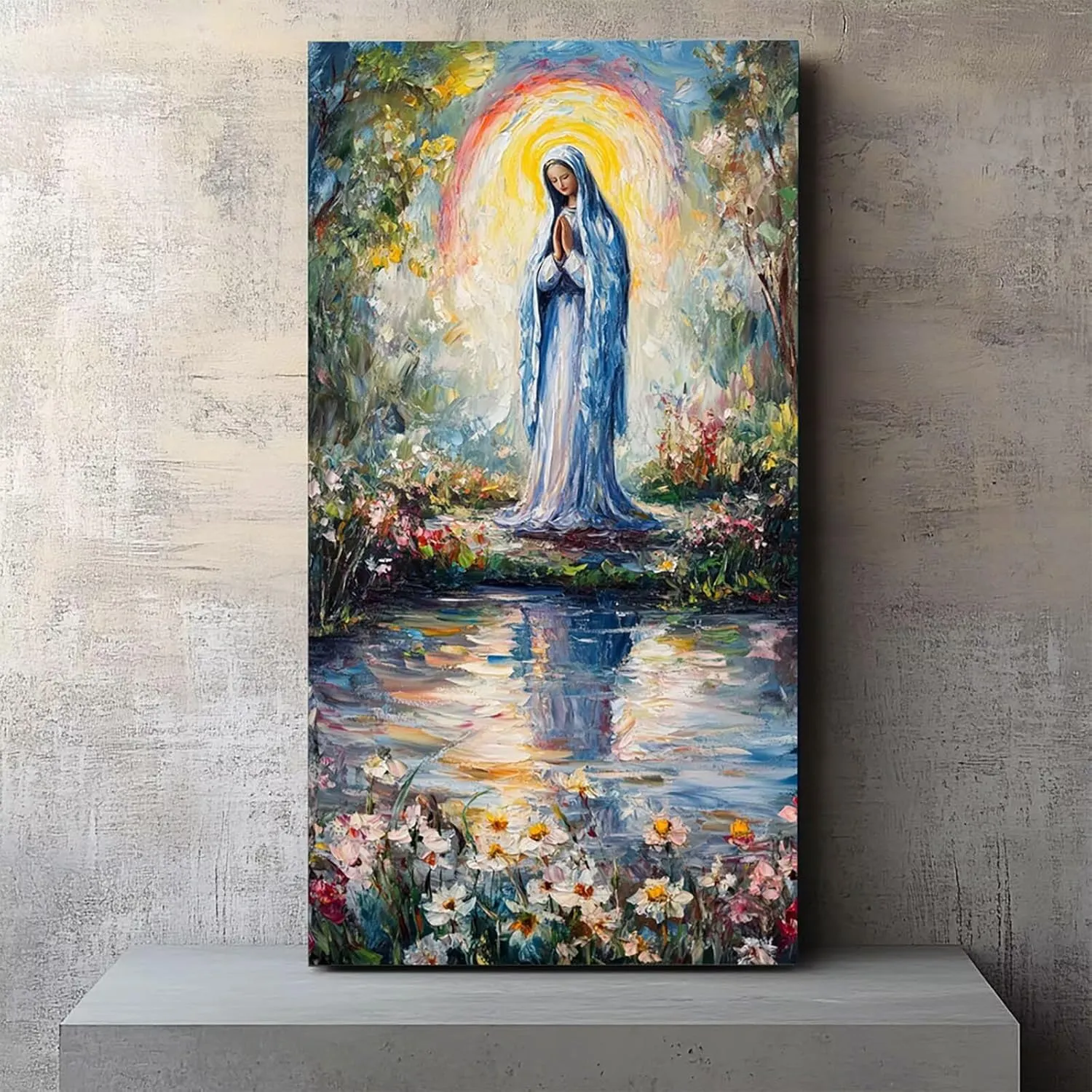 Paint by Numbers Kit for Adults - Holy Mother Adult Paint by Number Kits on Canvas for Beginners, Flower DIY Acrylic Oil Number Painting Kits for Home Wall Decor, Wall Art Gift 14" Wx28 L A -F/C