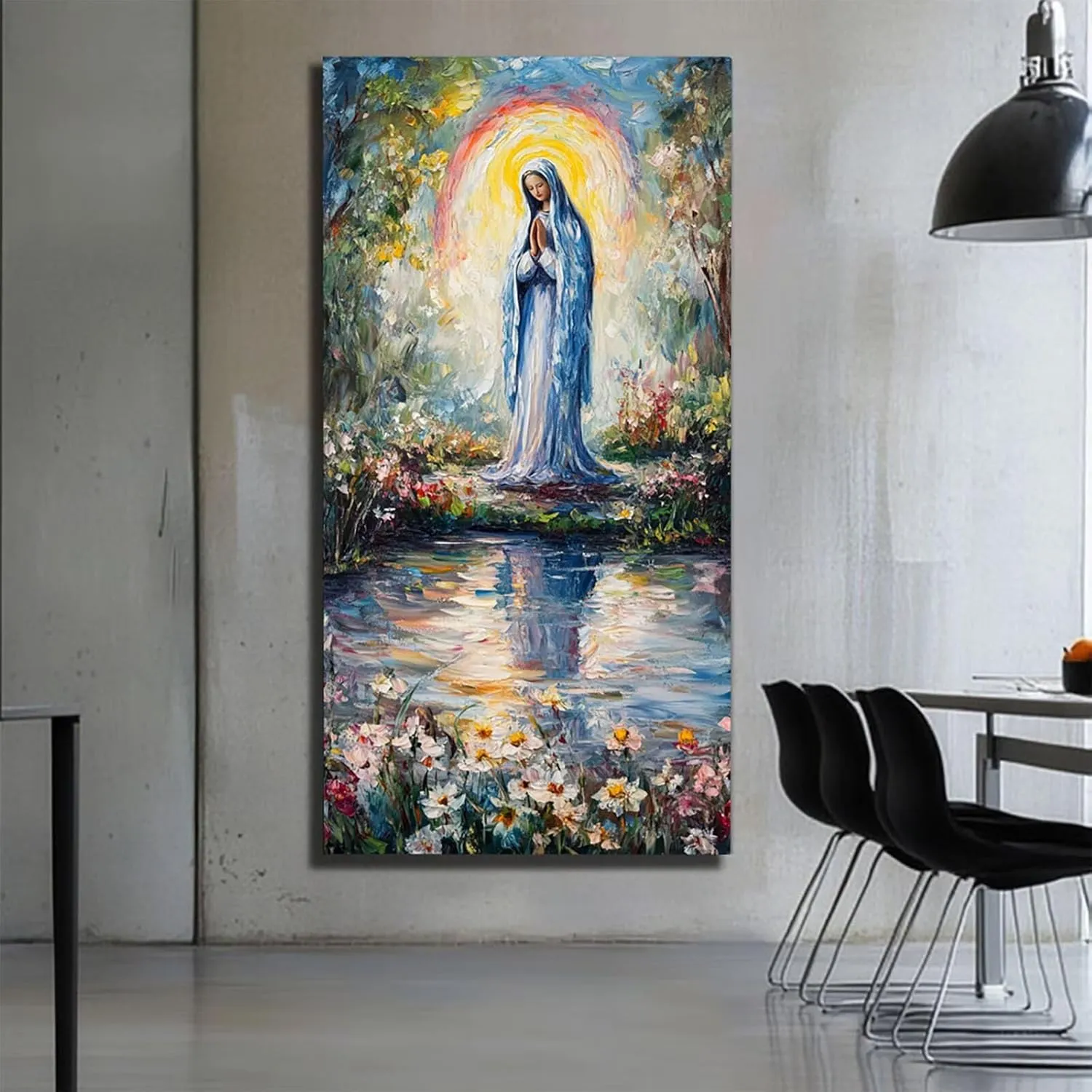Paint by Numbers Kit for Adults - Holy Mother Adult Paint by Number Kits on Canvas for Beginners, Flower DIY Acrylic Oil Number Painting Kits for Home Wall Decor, Wall Art Gift 14" Wx28 L A -F/C