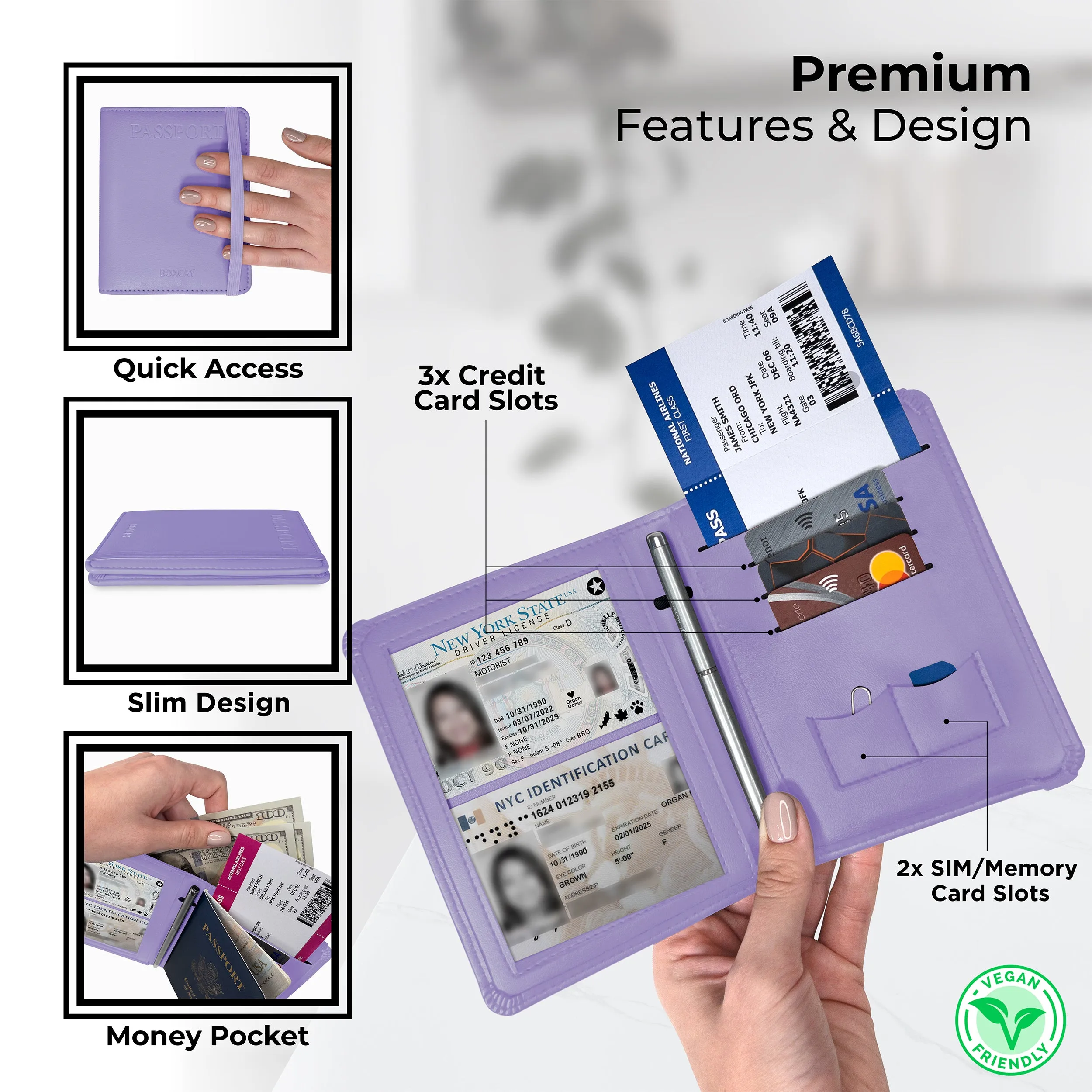 Passport Holder & Wallet - Lavender