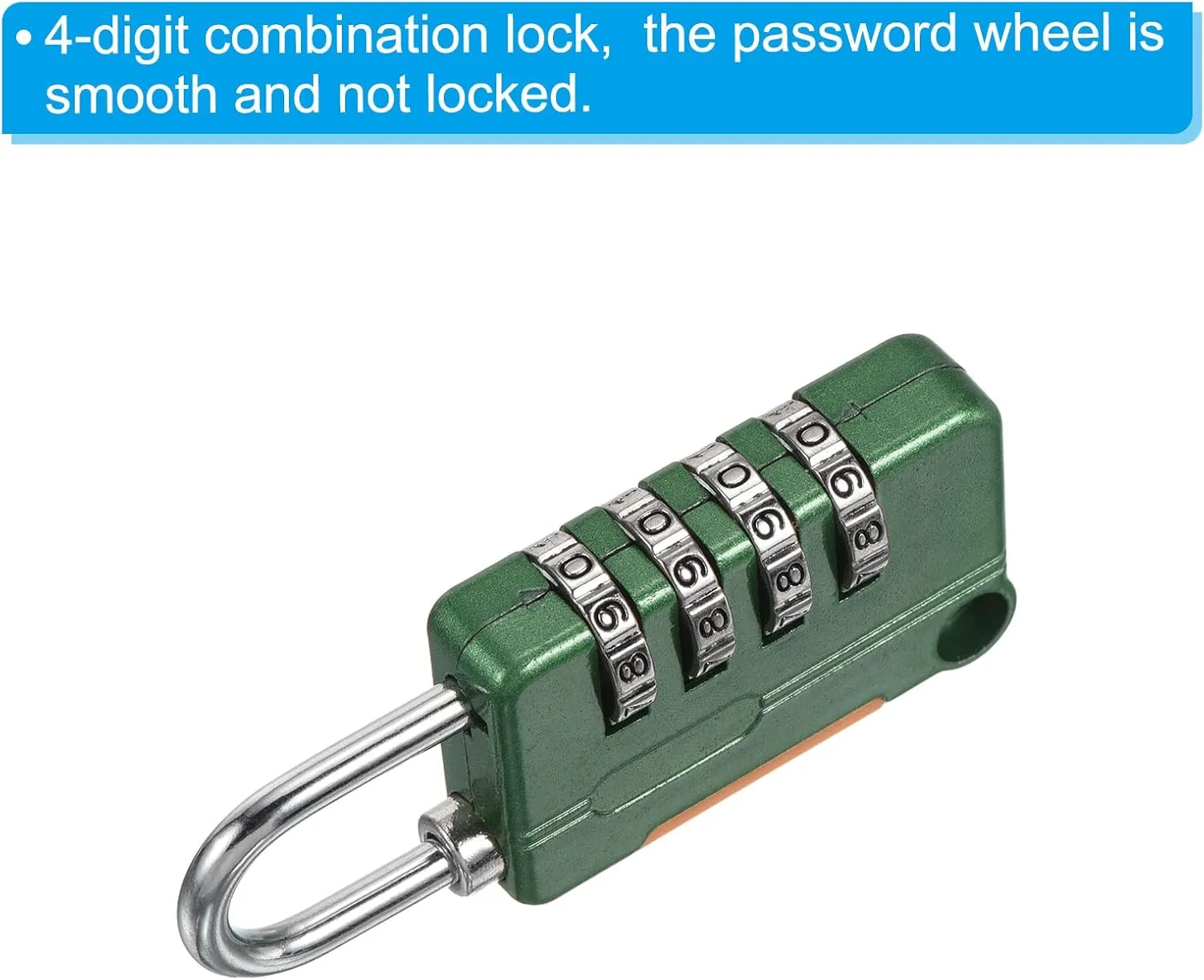 PATIKIL Security Steel Cable with 4 Digit Combination Lock, 6.5Ft Coated Safety Wire Rope Double Loop Padlock for Outdoor Travel Luggage, Green