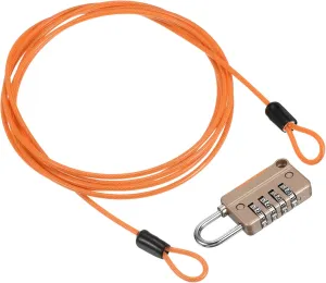 PATIKIL Security Steel Cable with 4 Digit Combination Lock, 6.5Ft Coated Safety Wire Rope Double Loop Padlock for Outdoor Travel Luggage, Rose Gold
