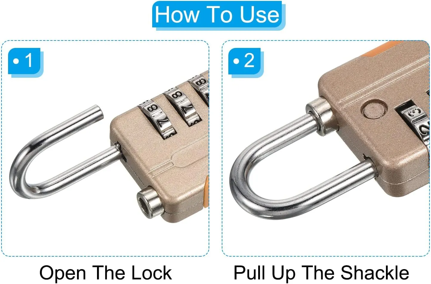 PATIKIL Security Steel Cable with 4 Digit Combination Lock, 6.5Ft Coated Safety Wire Rope Double Loop Padlock for Outdoor Travel Luggage, Rose Gold