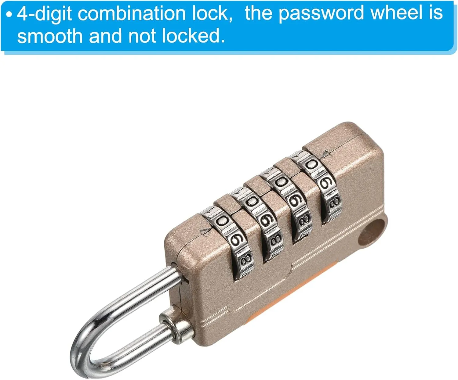 PATIKIL Security Steel Cable with 4 Digit Combination Lock, 6.5Ft Coated Safety Wire Rope Double Loop Padlock for Outdoor Travel Luggage, Rose Gold