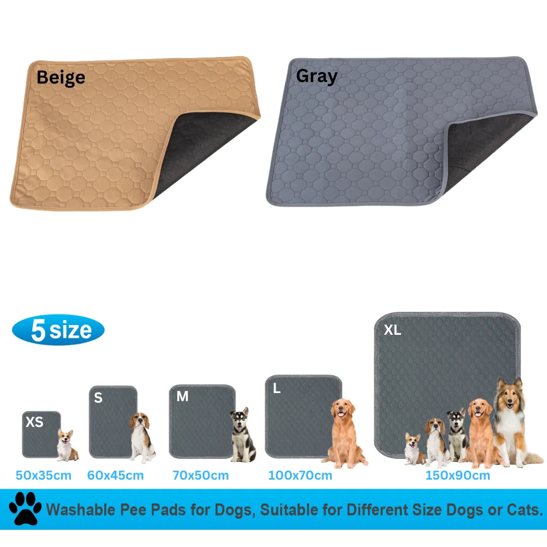 PAWMOM Super Absorbent Washable Pee Pads with Non-Slip Design for Pets