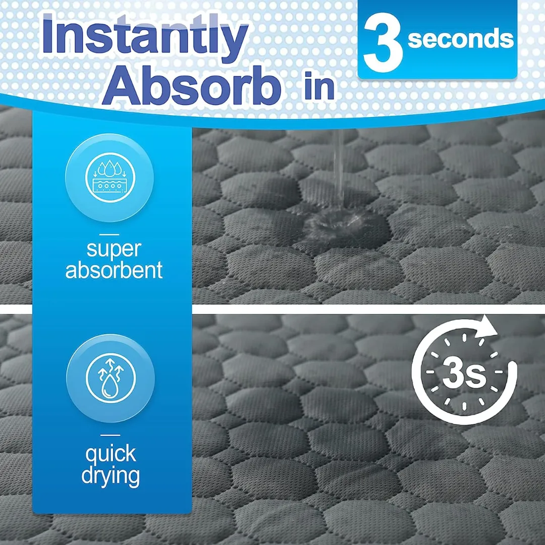 PAWMOM Super Absorbent Washable Pee Pads with Non-Slip Design for Pets