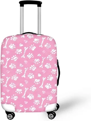 Paws Love Bones Suitcase Cover Protectors 18/24/28/32 Inch Luggage Cover for Wheeled Suitcase Travel Elastic Suitcase Protector Custom Suitcase Cover Duffle Bag Covers Protector for Travel-L