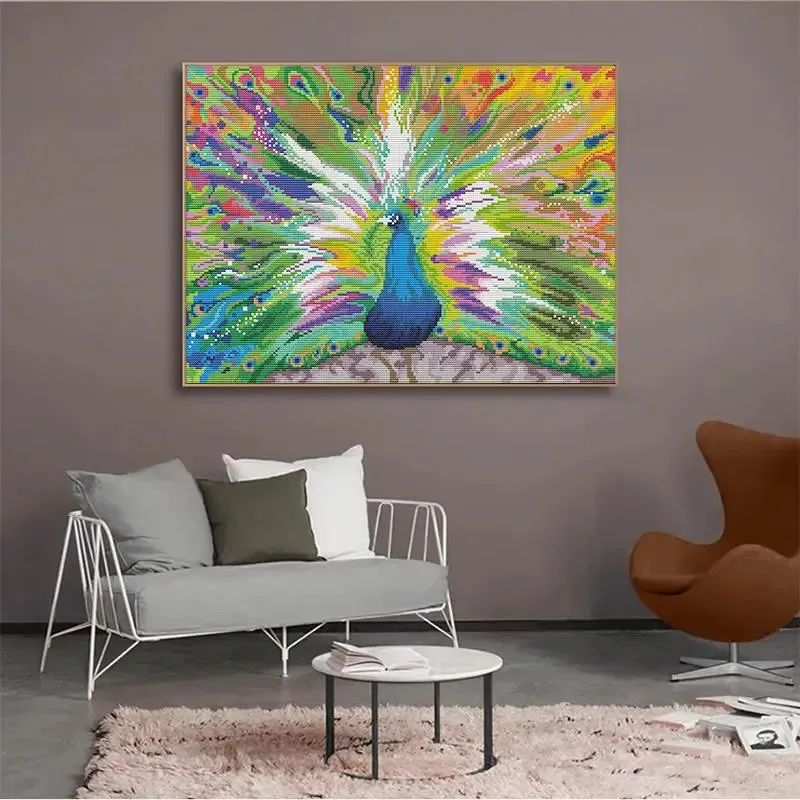 Peacock Open Screen Animal Cross Stitch Embroidery Kits