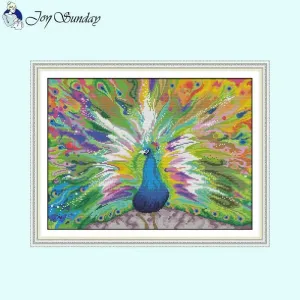 Peacock Open Screen Animal Cross Stitch Embroidery Kits