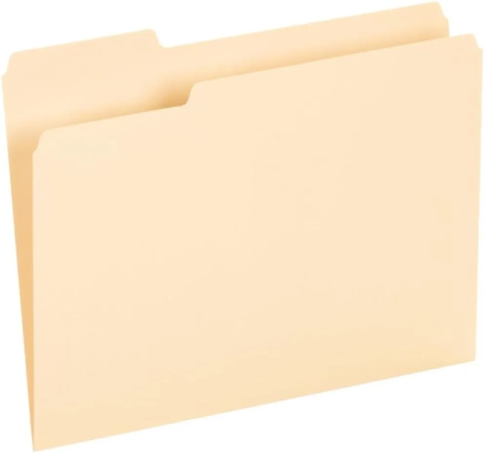 Pendaflex File Folders, Letter Size, 8-1/2" x 11", Classic Manila, 1/3-Cut Tabs in Left, Right, Center Positions, 100 Per Box (65213)