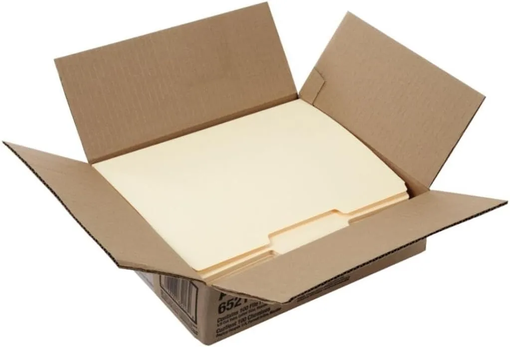 Pendaflex File Folders, Letter Size, 8-1/2" x 11", Classic Manila, 1/3-Cut Tabs in Left, Right, Center Positions, 100 Per Box (65213)