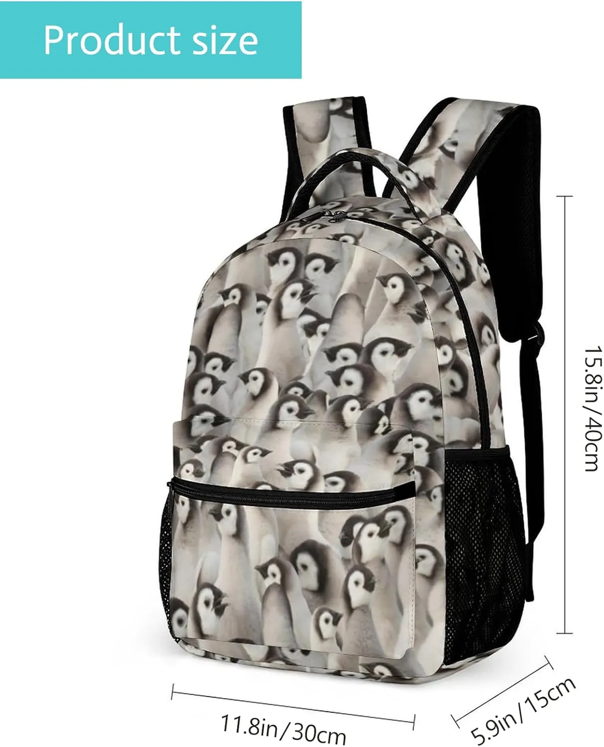 Penguin Backpack for Kids Girls Boys, Cute Baby Fuzzy Penguin Bookbag, Cute Children Backpack for School & Travel, Laptop Computer Backpack for Teens, Elementary Middle School Bag, 16 Inch