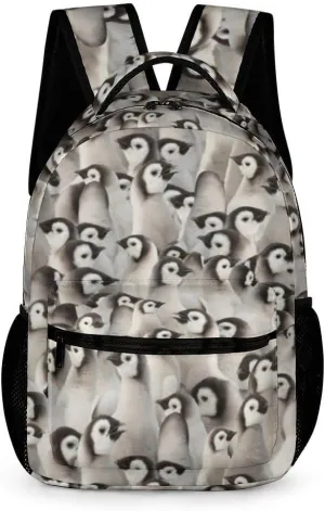 Penguin Backpack for Kids Girls Boys, Cute Baby Fuzzy Penguin Bookbag, Cute Children Backpack for School & Travel, Laptop Computer Backpack for Teens, Elementary Middle School Bag, 16 Inch