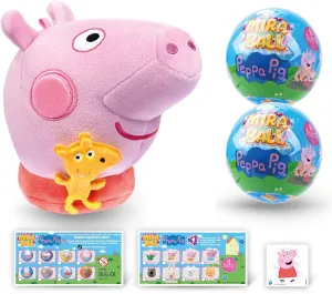 Peppa Pig, Blind Box Surprise Plushies - Mystery Action Figures Toy, Cute Stuffed Animal - Great for Gifts & Party Favors, Aged 3  (1-Pack)