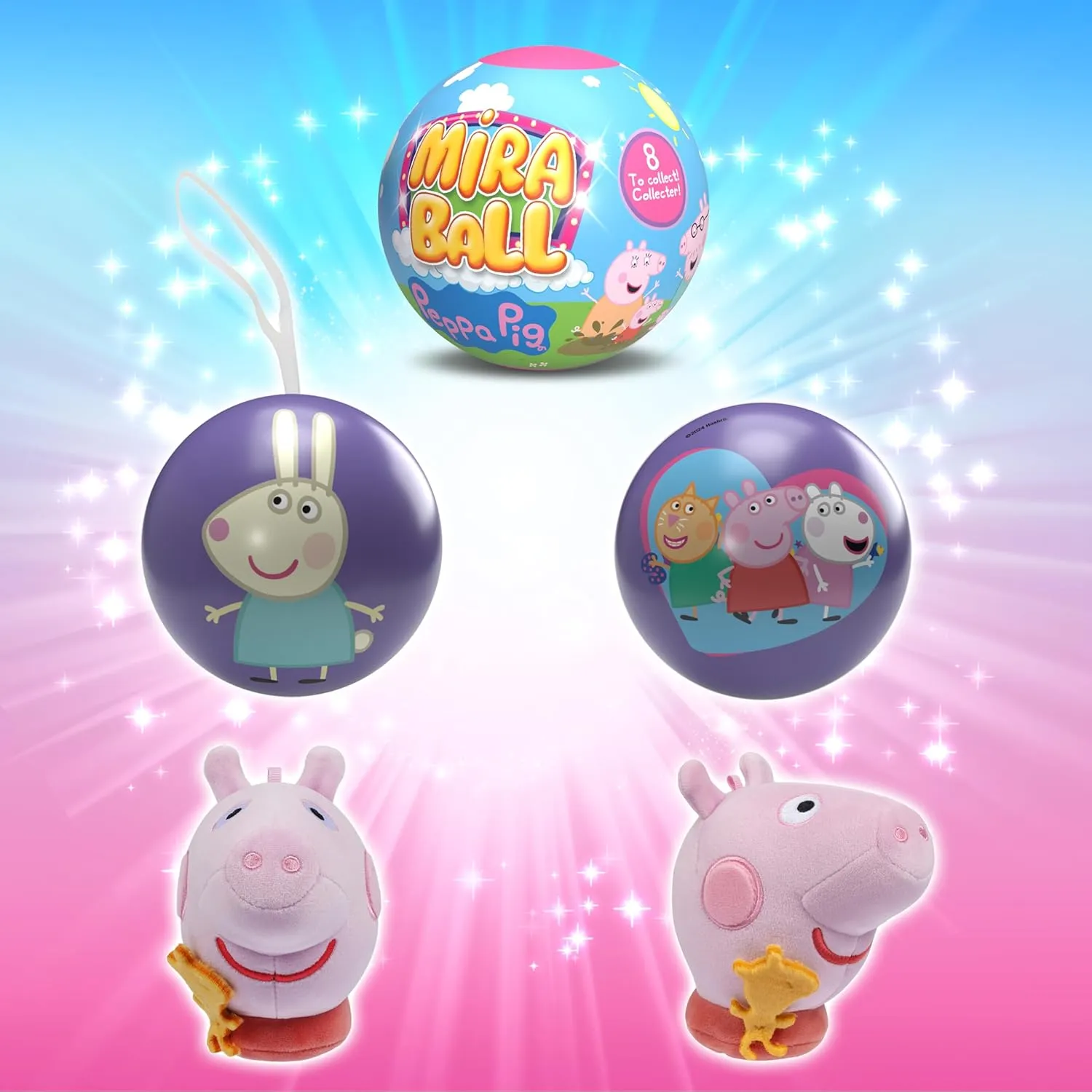 Peppa Pig Mystery Expandable Maxi Plush to UNbox, Collectible Squishy and Soft Plush with 4 Surprise, Limited Edition, Great Toy Gift, Trendy for Kids Aged 3  (4-Pack)