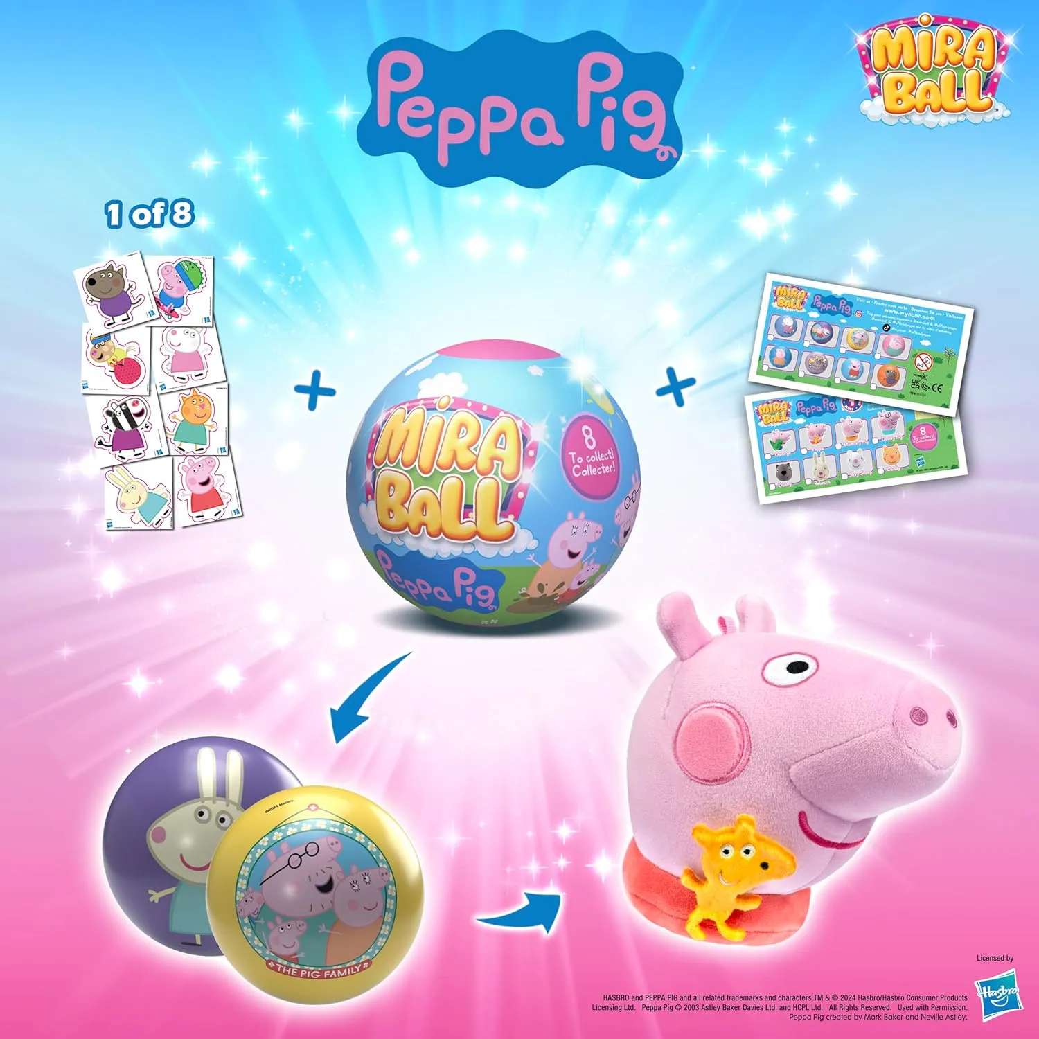 Peppa Pig Mystery Expandable Maxi Plush to UNbox, Collectible Squishy and Soft Plush with 4 Surprise, Limited Edition, Great Toy Gift, Trendy for Kids Aged 3  (4-Pack)