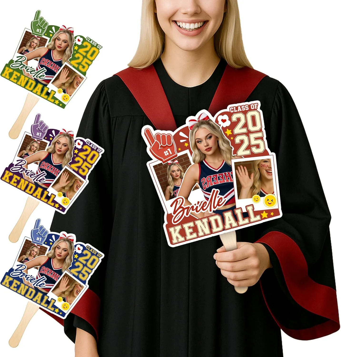 Personalized Graduation Face On A Stick, Fat Heads On Stick Custom Photo, Graduation Fans with Photo 2025 3