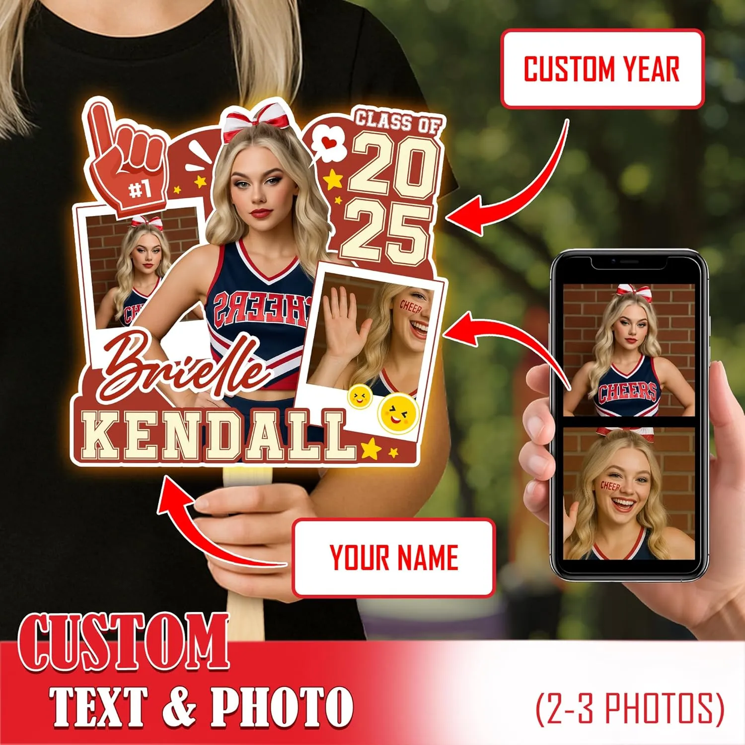 Personalized Graduation Face On A Stick, Fat Heads On Stick Custom Photo, Graduation Fans with Photo 2025 3