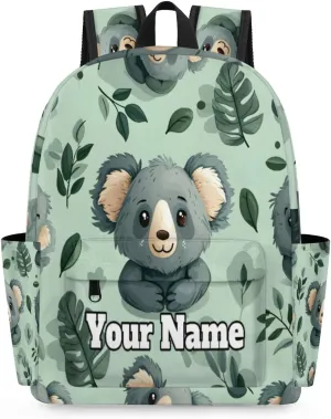 Personalized Koala Bear Preschool Toddler Backpack for Boys Girls Custom Kids Name Small Bookbags Kindergarten Elementary Backpack, Cute Koalas
