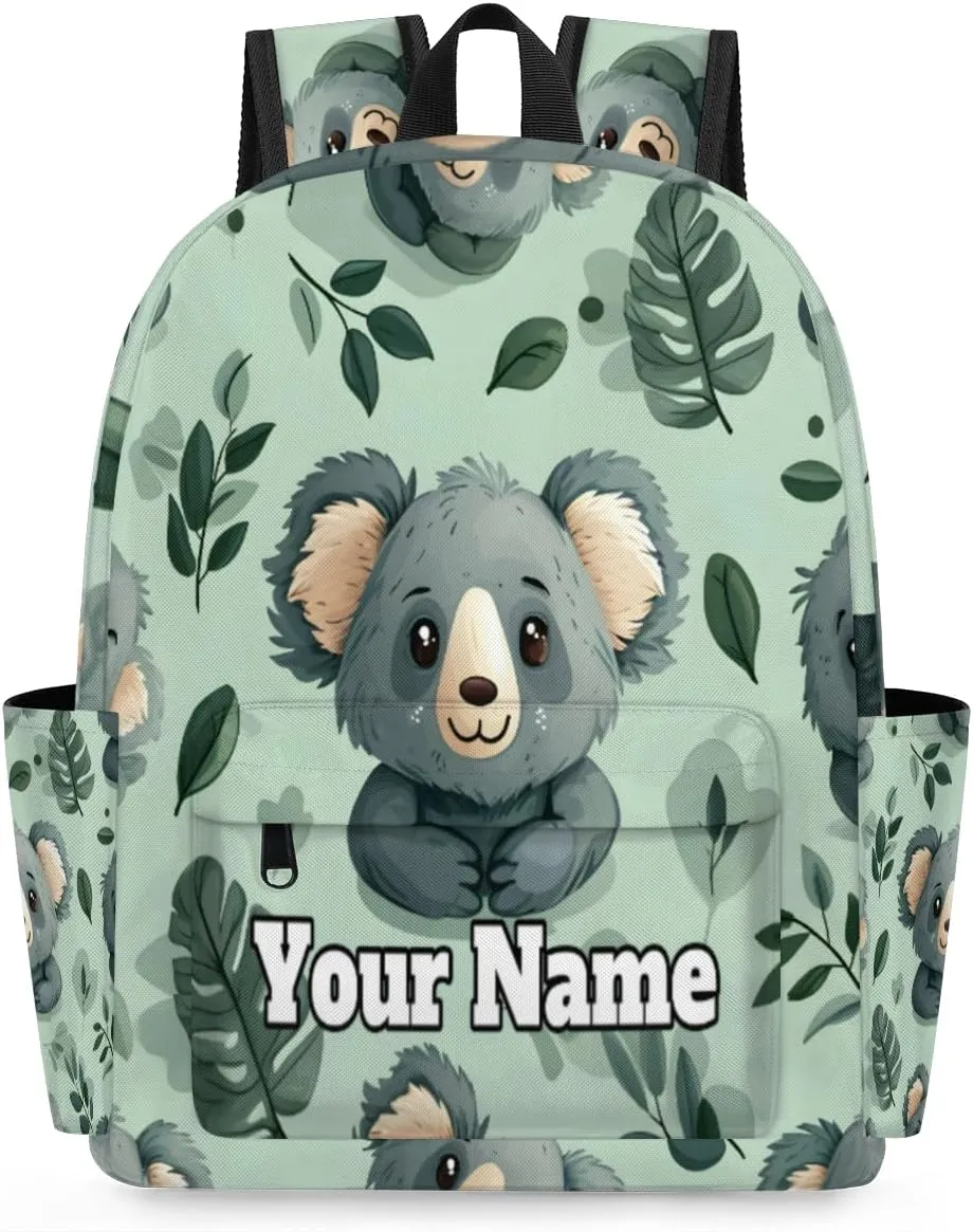 Personalized Koala Bear Preschool Toddler Backpack for Boys Girls Custom Kids Name Small Bookbags Kindergarten Elementary Backpack, Cute Koalas