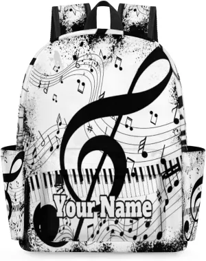 Personalized Music Notes Preschool Toddler Backpack for Boys Girls Custom Kids Name Small Bookbags Kindergarten Elementary Backpack, Piano Keyboard