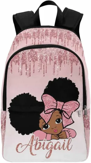 Personalized Name Bags Pink Drip Peekaboo Girl Travel Daypack Large Capacity Rucksack High School Book Bag Computer Laptop Bag for Girls Boys Women Men