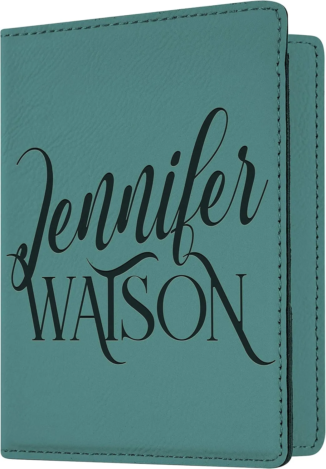 Personalized Passport Holder, 10 Color Leatherette Passport Cover for Women and Men, Custom Travel Accessories, Travel Wallet, Family Passport Wallet, Travel Gifts - Teal