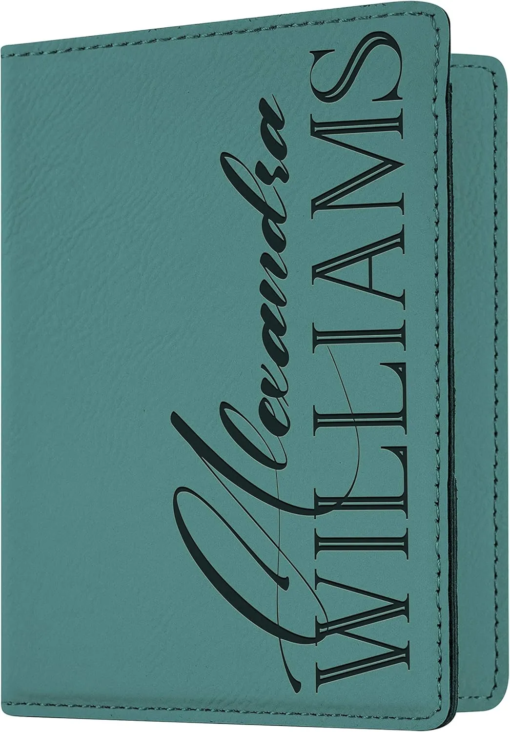 Personalized Passport Holder, 10 Color Leatherette Passport Cover for Women and Men, Custom Travel Accessories, Travel Wallet, Family Passport Wallet, Travel Gifts - Teal