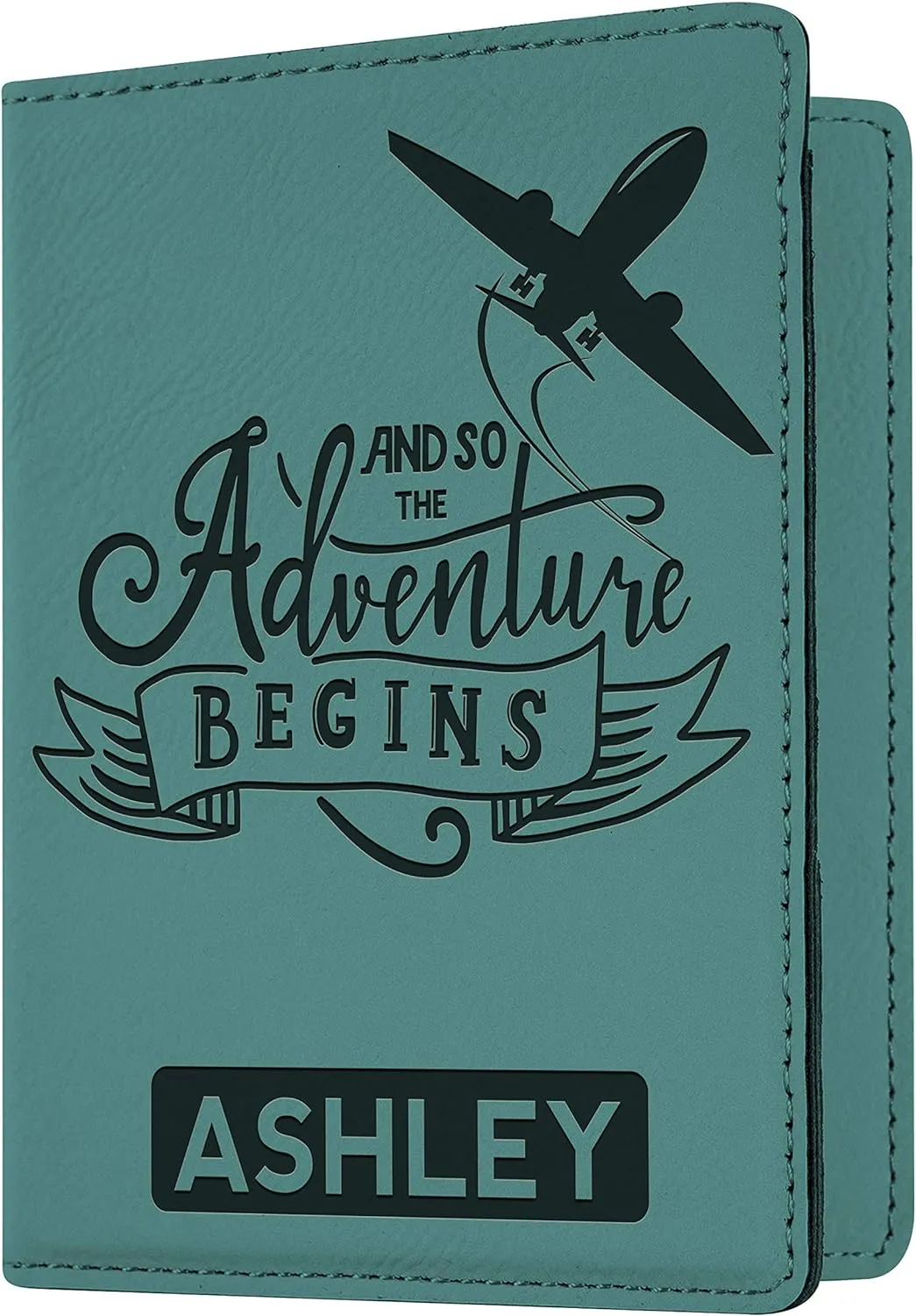 Personalized Passport Holder, 10 Color Leatherette Passport Cover for Women and Men, Custom Travel Accessories, Travel Wallet, Family Passport Wallet, Travel Gifts - Teal